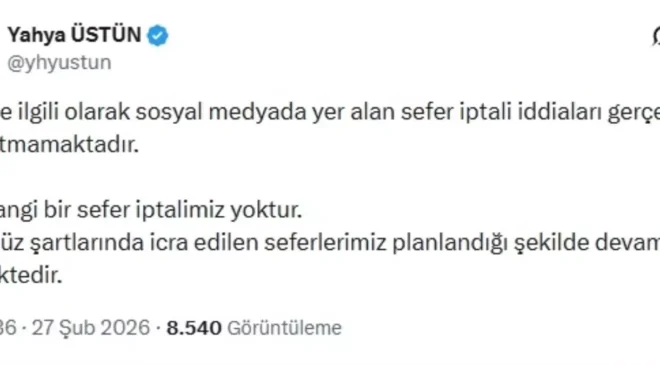 THY İran Seferleri İptal Edilmedi